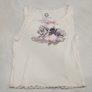 Angel Social Culture White Cotton Tank Top